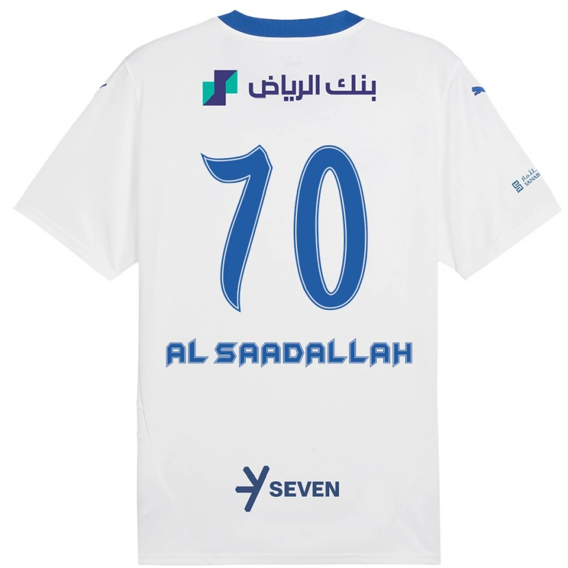 Danxen Mænd Hessa Al-Saadallah #70 Hvid Blå Udebane Spillertrøjer 2024/25 Trøje T-Shirt