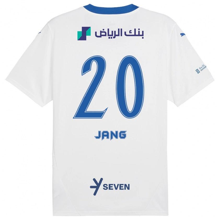 Danxen Mænd Hyun-Soo Jang #20 Hvid Blå Udebane Spillertrøjer 2024/25 Trøje T-Shirt