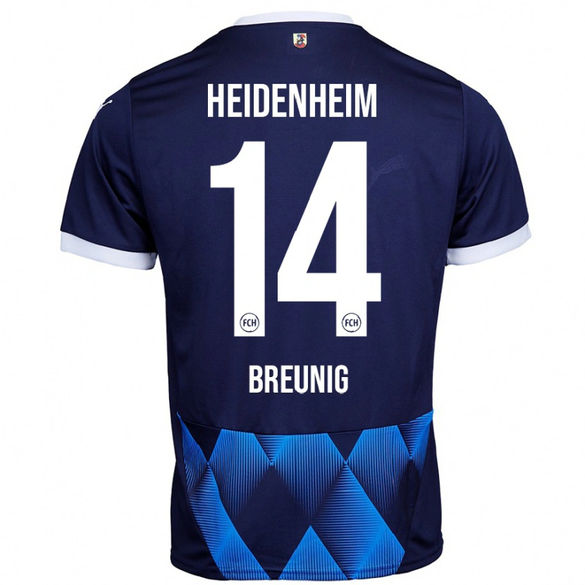 Danxen Mænd Maximilian Breunig #14 Mørk Marineblå Udebane Spillertrøjer 2024/25 Trøje T-Shirt