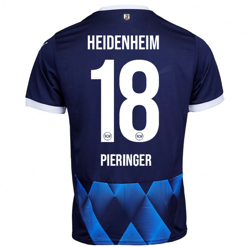 Danxen Mænd Marvin Pieringer #18 Mørk Marineblå Udebane Spillertrøjer 2024/25 Trøje T-Shirt