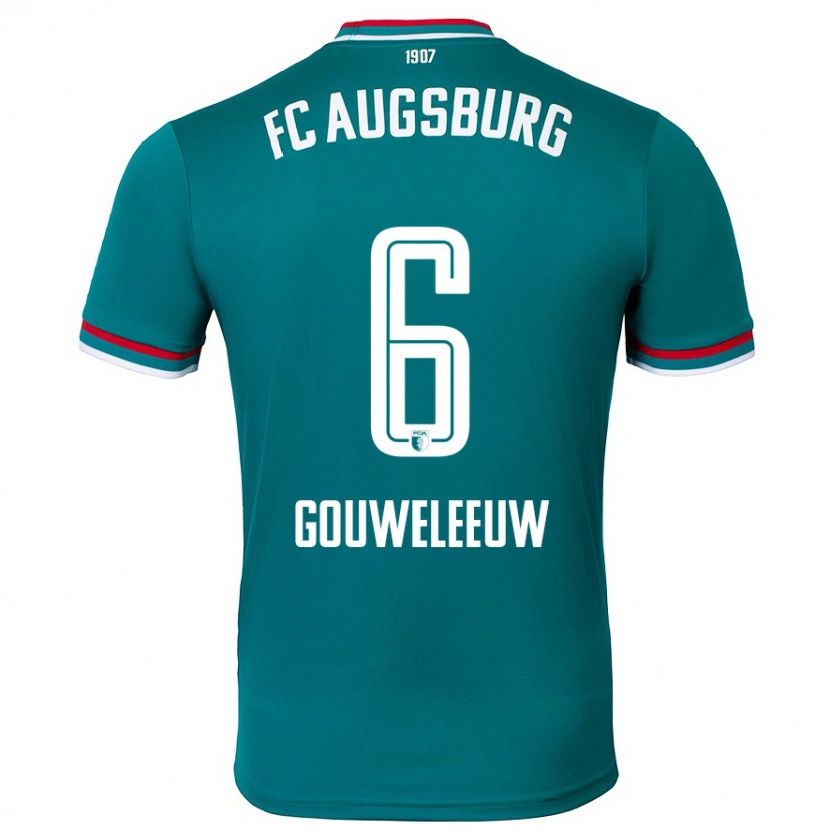Danxen Mænd Jeffrey Gouweleeuw #6 Mørkegrøn Udebane Spillertrøjer 2024/25 Trøje T-Shirt