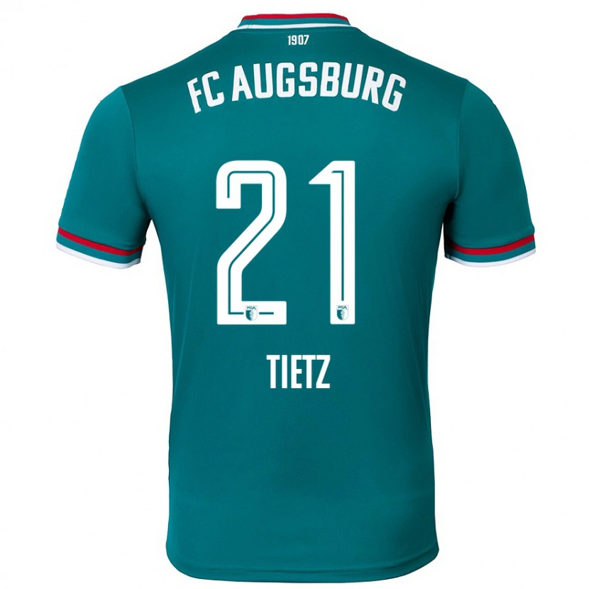 Danxen Mænd Phillip Tietz #21 Mørkegrøn Udebane Spillertrøjer 2024/25 Trøje T-Shirt