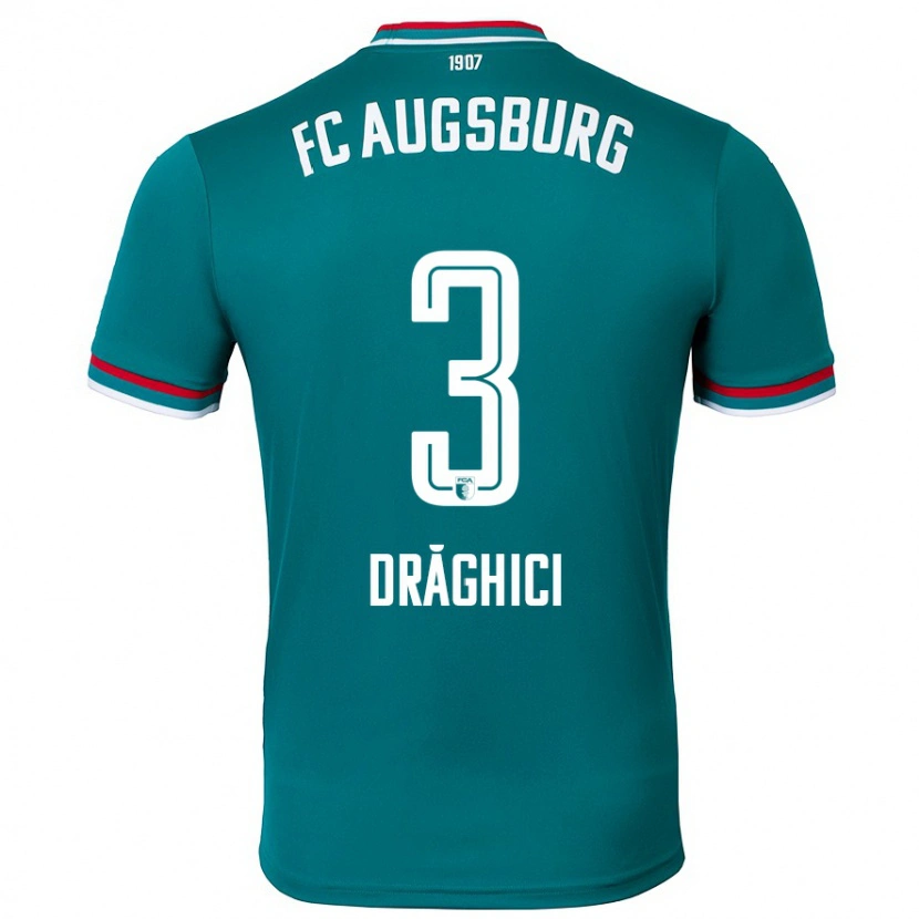 Danxen Mænd Robert Drăghici #3 Mørkegrøn Udebane Spillertrøjer 2024/25 Trøje T-Shirt