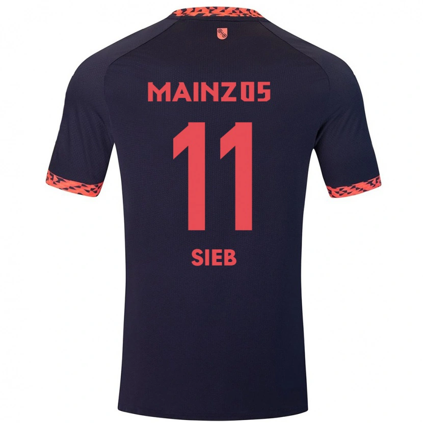 Danxen Mænd Armindo Sieb #11 Blå Koralrød Udebane Spillertrøjer 2024/25 Trøje T-Shirt