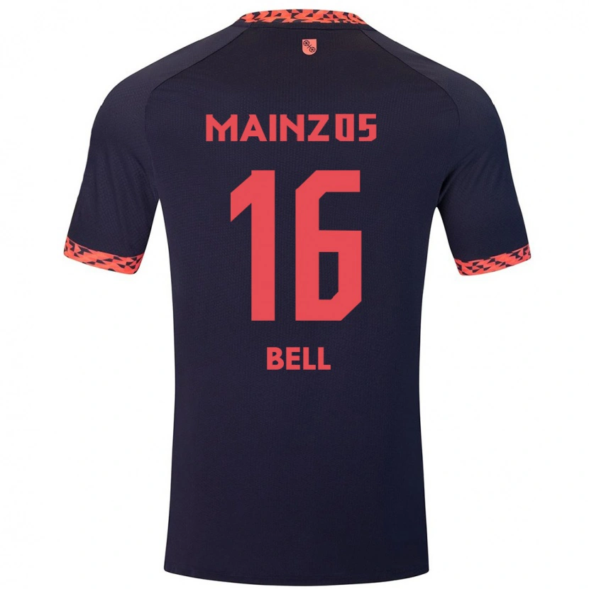 Danxen Mænd Stefan Bell #16 Blå Koralrød Udebane Spillertrøjer 2024/25 Trøje T-Shirt