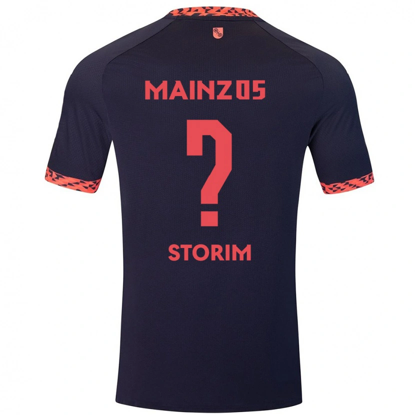Danxen Mænd Max Storim #0 Blå Koralrød Udebane Spillertrøjer 2024/25 Trøje T-Shirt