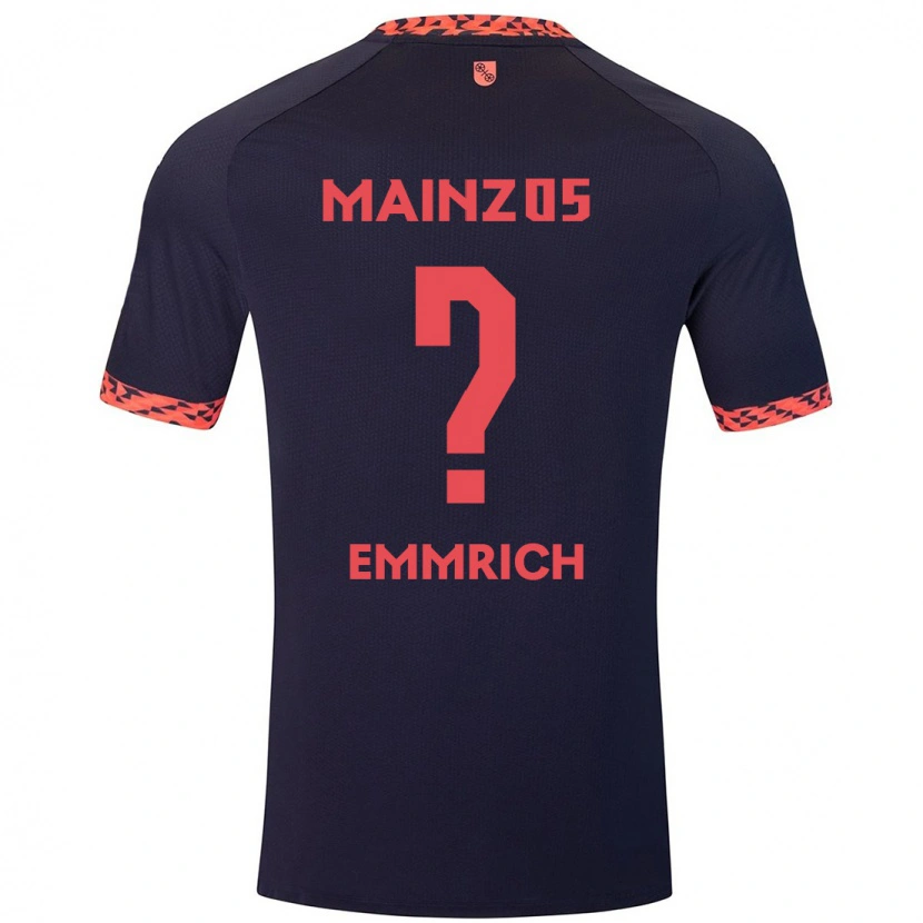 Danxen Mænd Robin Emmrich #0 Blå Koralrød Udebane Spillertrøjer 2024/25 Trøje T-Shirt