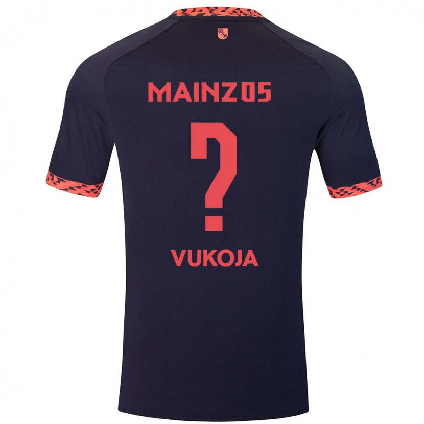 Danxen Mænd Luka Vukoja #0 Blå Koralrød Udebane Spillertrøjer 2024/25 Trøje T-Shirt