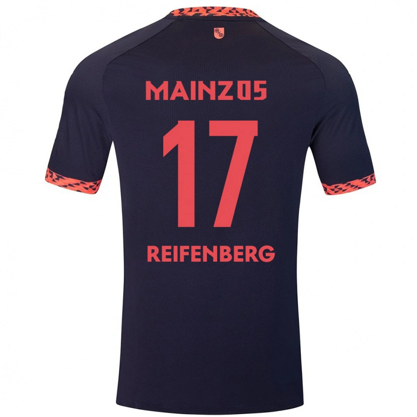 Danxen Mænd Michelle Reifenberg #17 Blå Koralrød Udebane Spillertrøjer 2024/25 Trøje T-Shirt