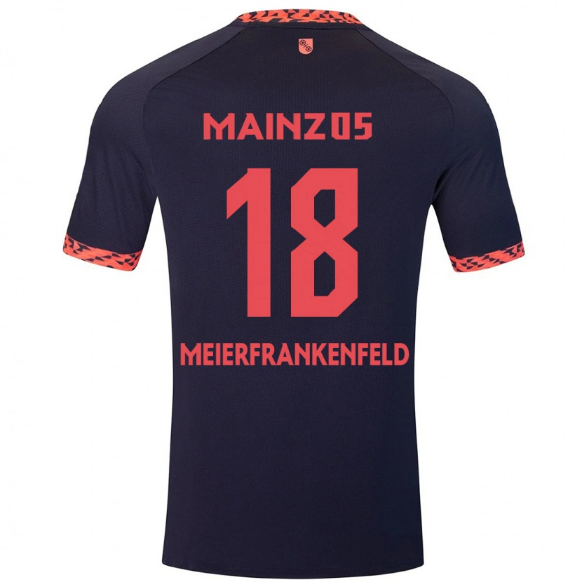 Danxen Mænd Jana Meierfrankenfeld #18 Blå Koralrød Udebane Spillertrøjer 2024/25 Trøje T-Shirt