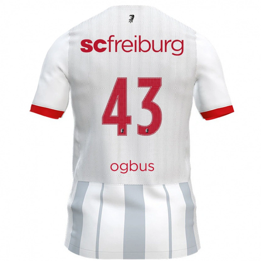 Danxen Mænd Bruno Ogbus #43 Hvid Grå Udebane Spillertrøjer 2024/25 Trøje T-Shirt