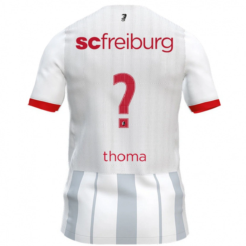 Danxen Mænd Luis Thoma #0 Hvid Grå Udebane Spillertrøjer 2024/25 Trøje T-Shirt