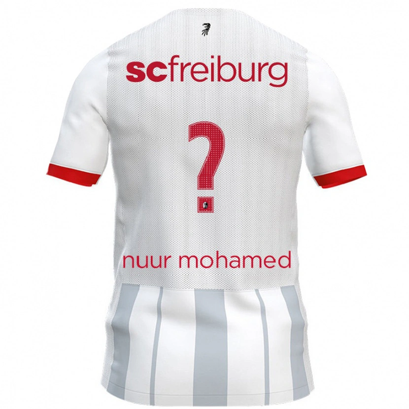 Danxen Mænd Billal Nuur Mohamed #0 Hvid Grå Udebane Spillertrøjer 2024/25 Trøje T-Shirt