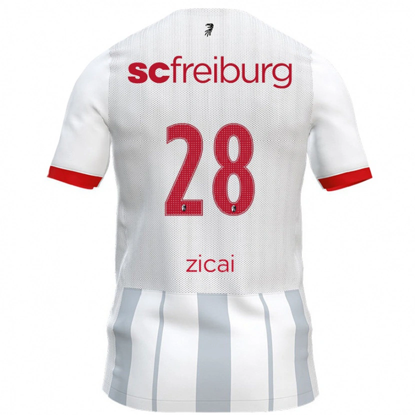 Danxen Mænd Cora Zicai #28 Hvid Grå Udebane Spillertrøjer 2024/25 Trøje T-Shirt