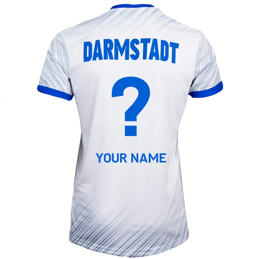 Danxen Mænd Dit Navn #0 Hvid Blå Udebane Spillertrøjer 2024/25 Trøje T-Shirt