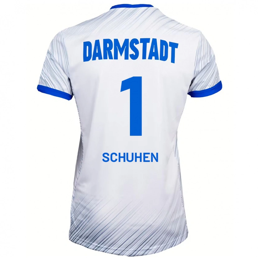Danxen Mænd Marcel Schuhen #1 Hvid Blå Udebane Spillertrøjer 2024/25 Trøje T-Shirt