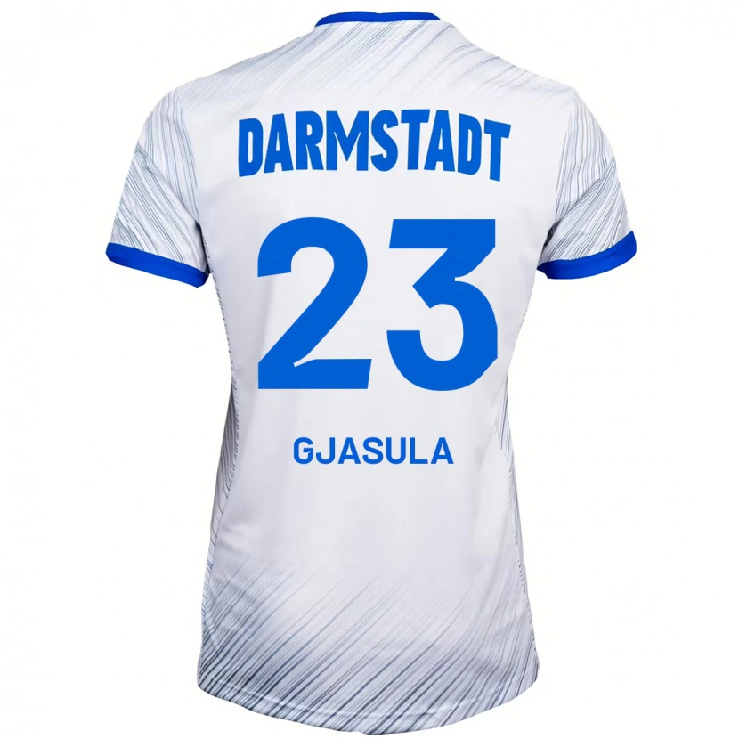 Danxen Mænd Klaus Gjasula #23 Hvid Blå Udebane Spillertrøjer 2024/25 Trøje T-Shirt