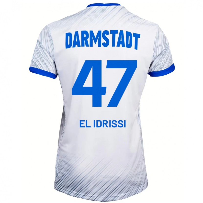 Danxen Mænd Othmane El Idrissi #47 Hvid Blå Udebane Spillertrøjer 2024/25 Trøje T-Shirt