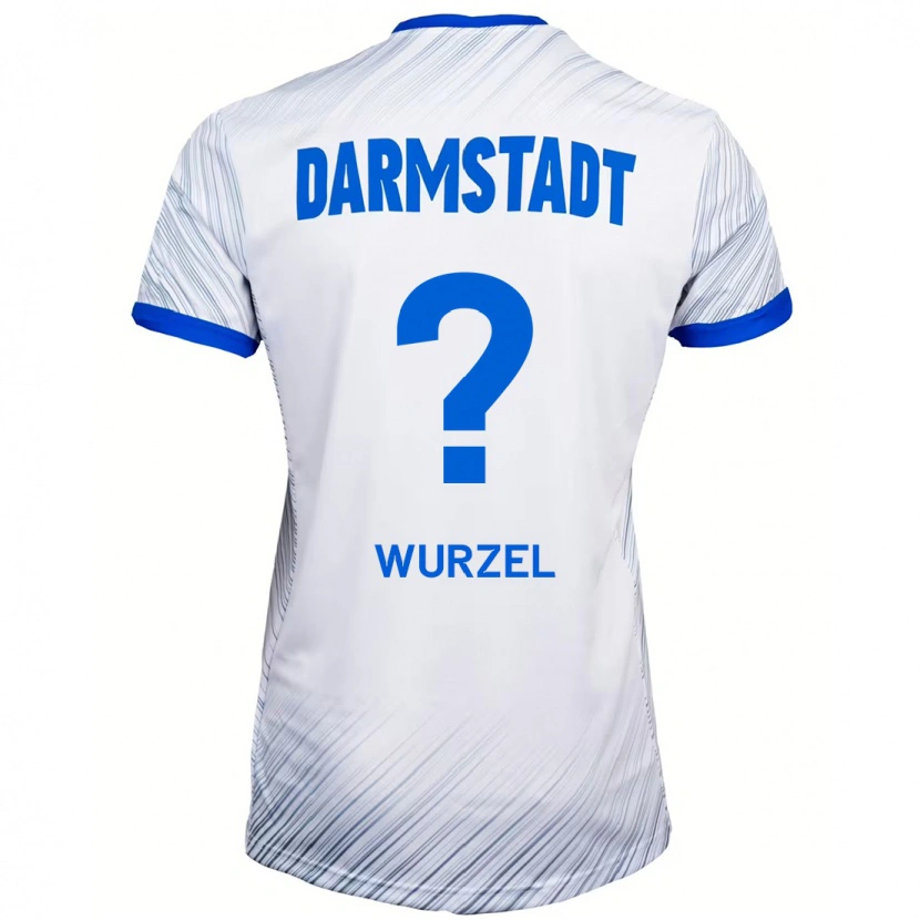 Danxen Mænd Elias Wurzel #0 Hvid Blå Udebane Spillertrøjer 2024/25 Trøje T-Shirt