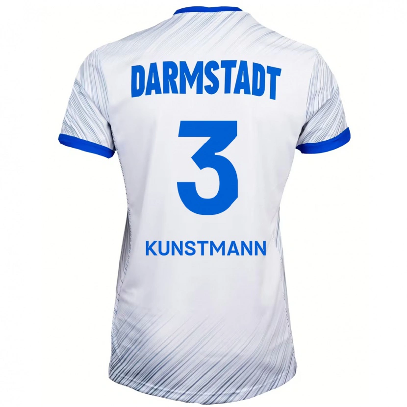 Danxen Mænd Kelvin Kunstmann #3 Hvid Blå Udebane Spillertrøjer 2024/25 Trøje T-Shirt