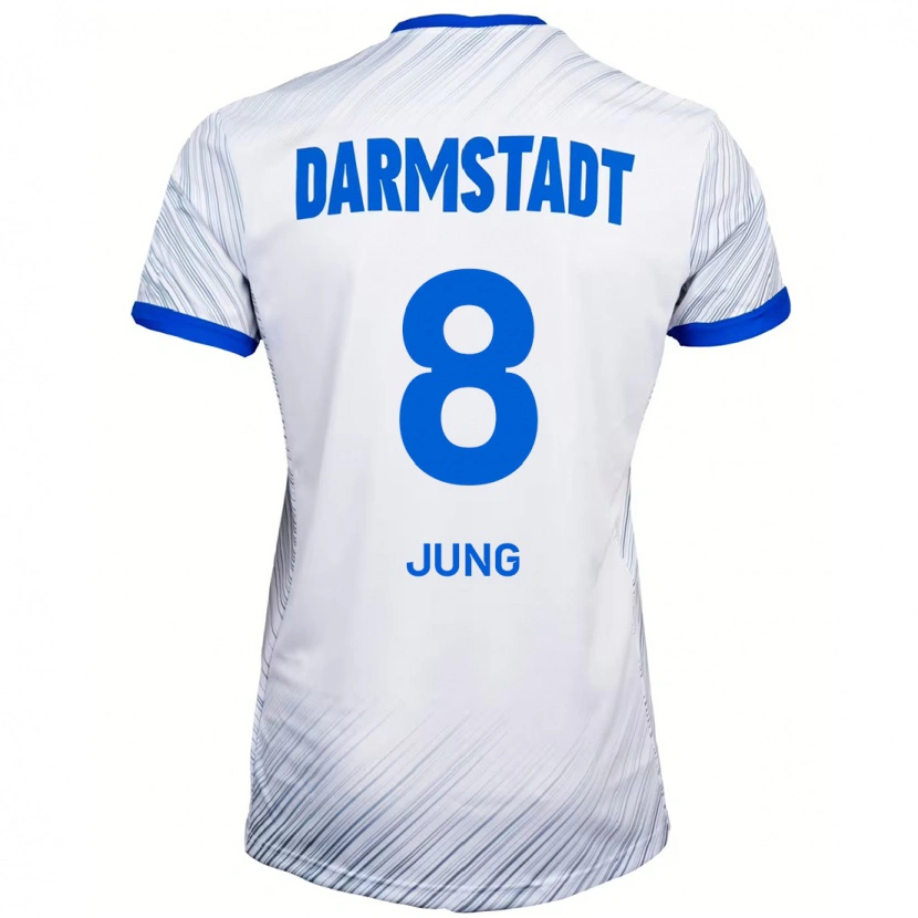 Danxen Mænd Lennon Jung #8 Hvid Blå Udebane Spillertrøjer 2024/25 Trøje T-Shirt