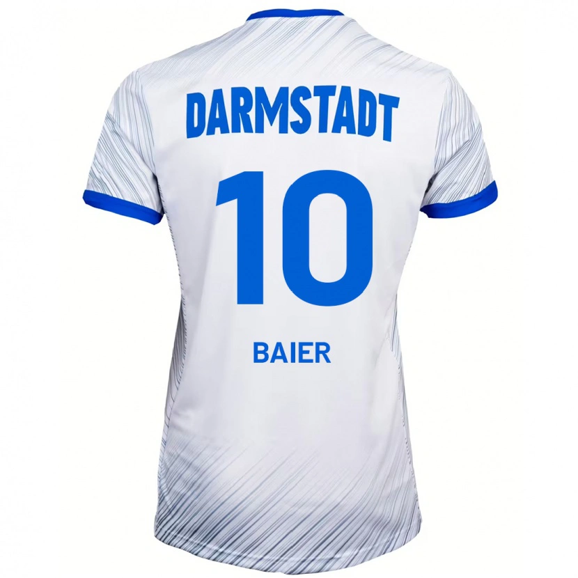 Danxen Mænd Nico Baier #10 Hvid Blå Udebane Spillertrøjer 2024/25 Trøje T-Shirt