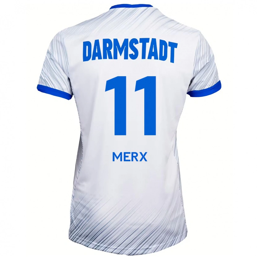 Danxen Mænd Manolo Merx #11 Hvid Blå Udebane Spillertrøjer 2024/25 Trøje T-Shirt