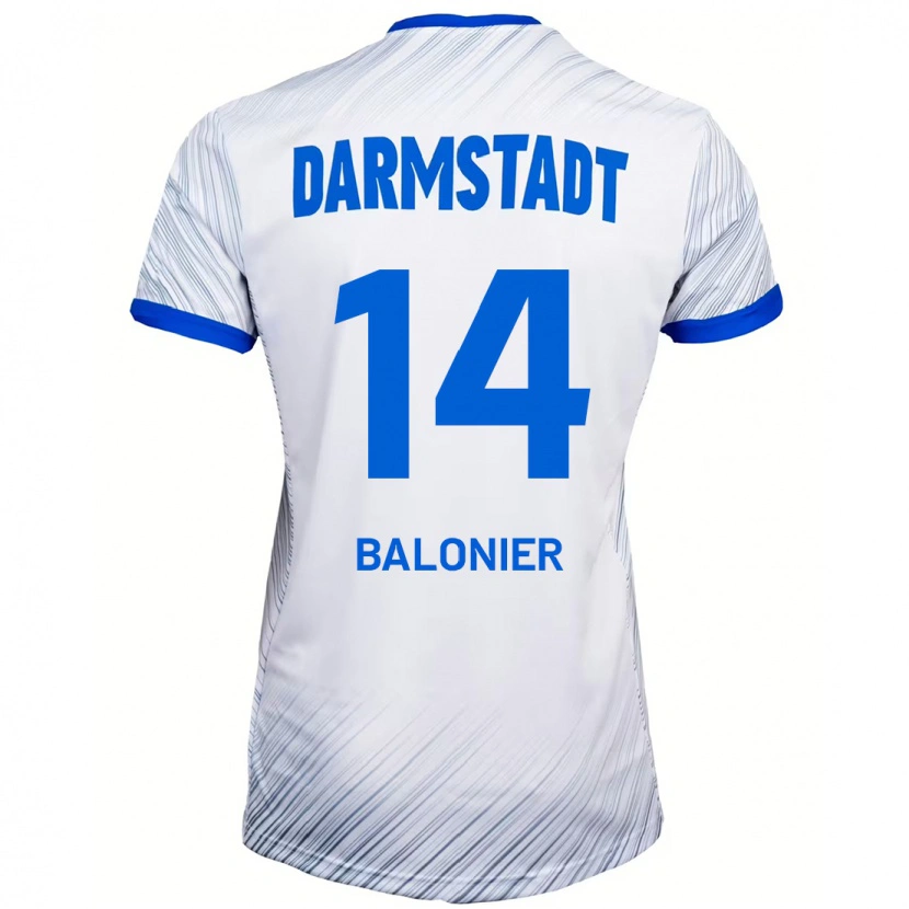 Danxen Mænd Mike Balonier #14 Hvid Blå Udebane Spillertrøjer 2024/25 Trøje T-Shirt