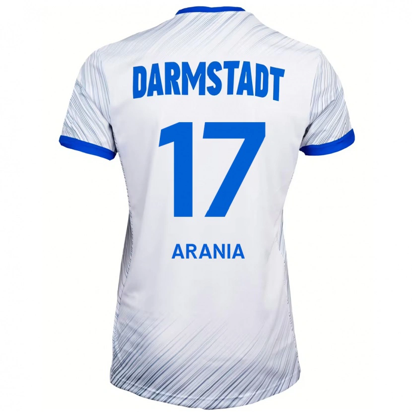 Danxen Mænd Asaf Arania #17 Hvid Blå Udebane Spillertrøjer 2024/25 Trøje T-Shirt