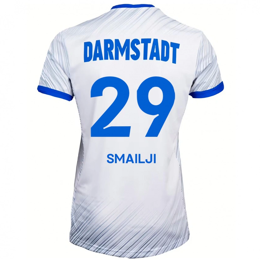 Danxen Mænd Esad Smailji #29 Hvid Blå Udebane Spillertrøjer 2024/25 Trøje T-Shirt