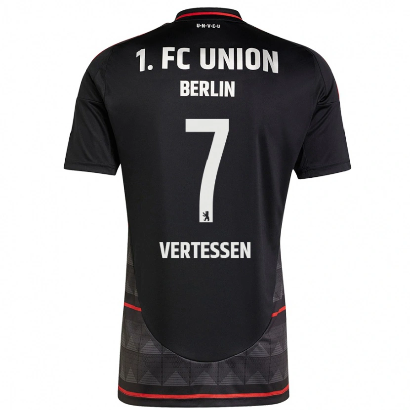 Danxen Mænd Yorbe Vertessen #7 Sort Udebane Spillertrøjer 2024/25 Trøje T-Shirt