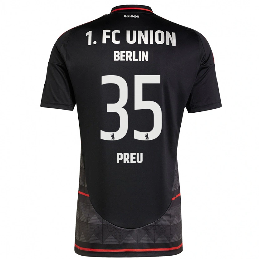 Danxen Mænd David Preu #35 Sort Udebane Spillertrøjer 2024/25 Trøje T-Shirt
