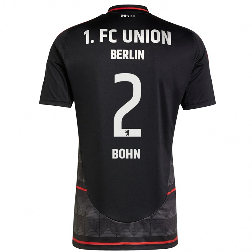 Danxen Mænd Oskar Bohn #2 Sort Udebane Spillertrøjer 2024/25 Trøje T-Shirt