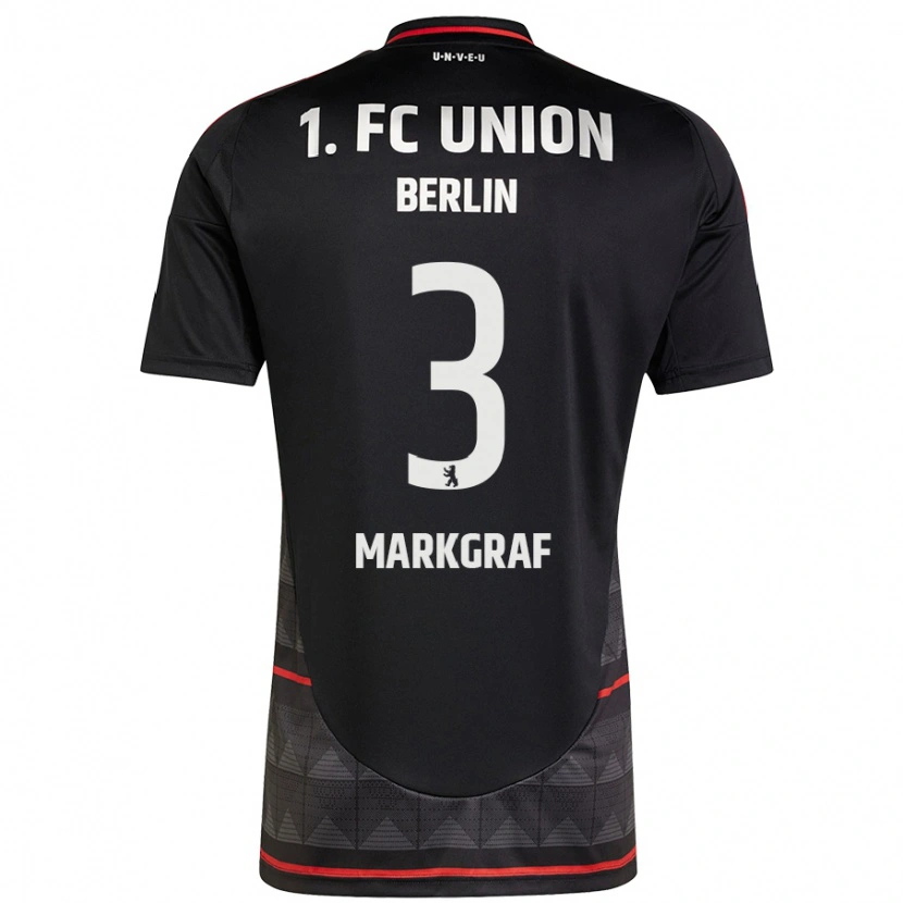 Danxen Mænd Andrik Markgraf #3 Sort Udebane Spillertrøjer 2024/25 Trøje T-Shirt