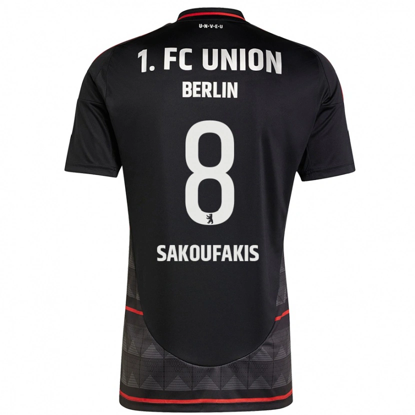 Danxen Mænd Theodor Sakoufakis #8 Sort Udebane Spillertrøjer 2024/25 Trøje T-Shirt