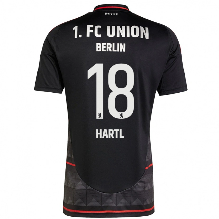 Danxen Mænd Fynn Hartl #18 Sort Udebane Spillertrøjer 2024/25 Trøje T-Shirt