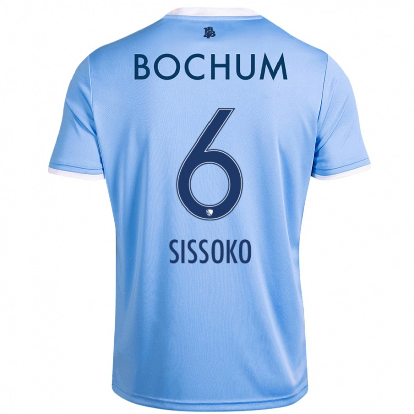 Danxen Mænd Ibrahima Sissoko #6 Himmelblå Udebane Spillertrøjer 2024/25 Trøje T-Shirt