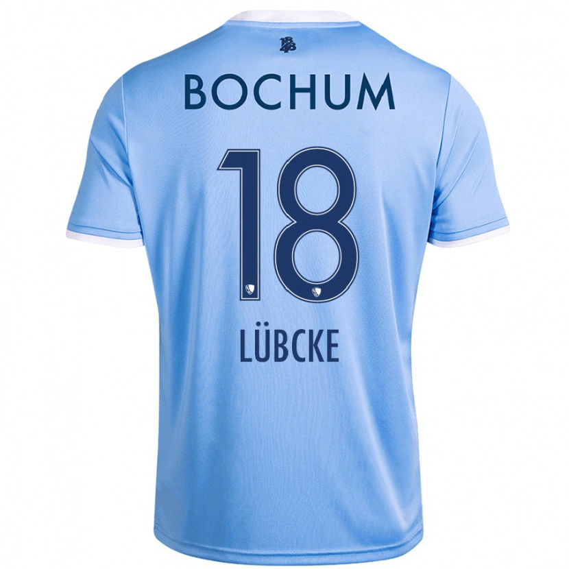 Danxen Mænd Niklas Lübcke #18 Himmelblå Udebane Spillertrøjer 2024/25 Trøje T-Shirt