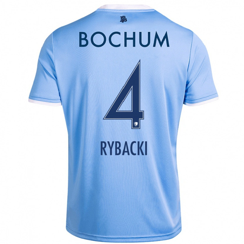 Danxen Mænd Pia Rybacki #4 Himmelblå Udebane Spillertrøjer 2024/25 Trøje T-Shirt