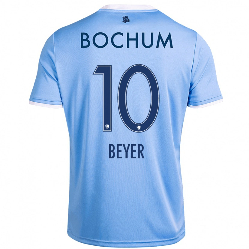 Danxen Mænd Pia Beyer #10 Himmelblå Udebane Spillertrøjer 2024/25 Trøje T-Shirt