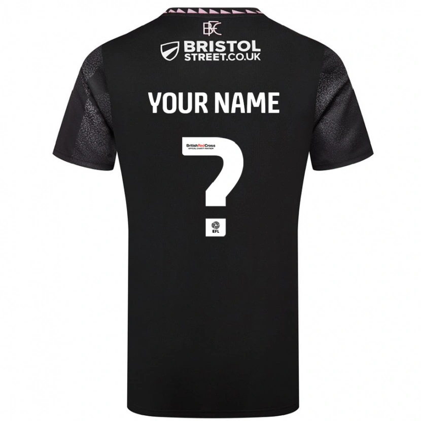 Danxen Mænd Dit Navn #0 Sort Udebane Spillertrøjer 2024/25 Trøje T-Shirt
