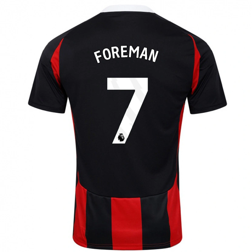 Danxen Mænd Tia Foreman #7 Sort Rød Udebane Spillertrøjer 2024/25 Trøje T-Shirt