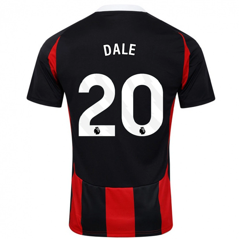 Danxen Mænd Olivia Dale #20 Sort Rød Udebane Spillertrøjer 2024/25 Trøje T-Shirt