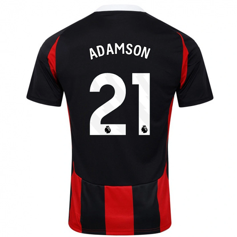 Danxen Mænd Sasha Adamson #21 Sort Rød Udebane Spillertrøjer 2024/25 Trøje T-Shirt