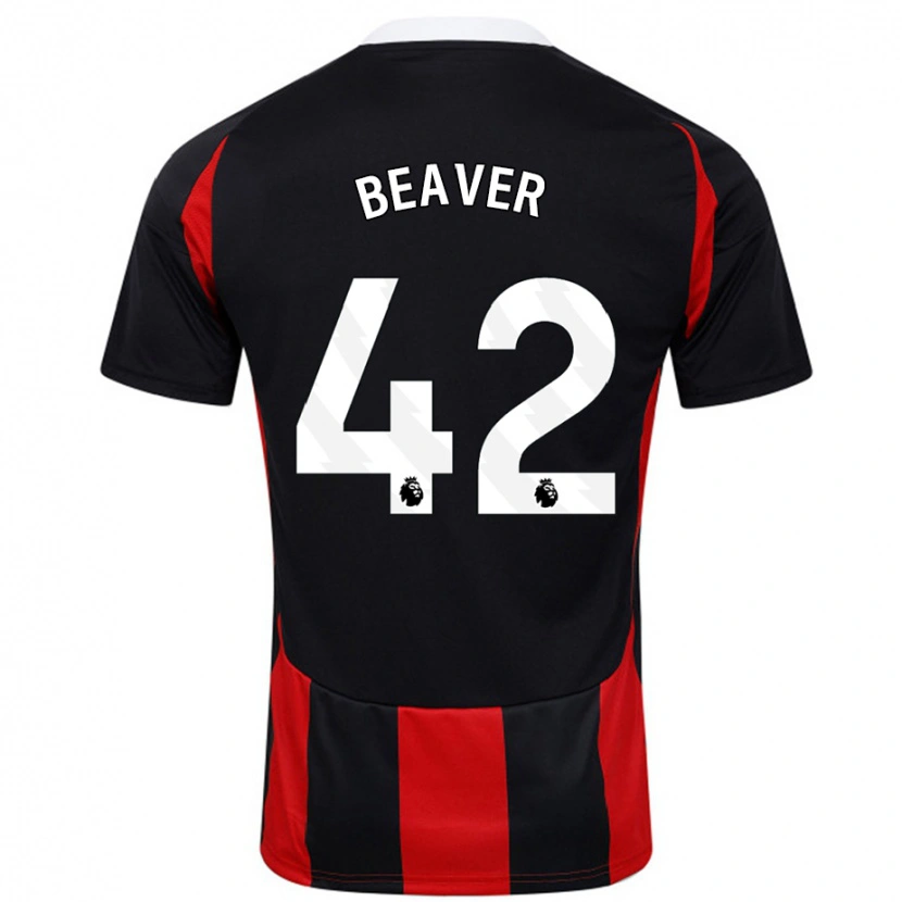 Danxen Mænd Cat Beaver #42 Sort Rød Udebane Spillertrøjer 2024/25 Trøje T-Shirt