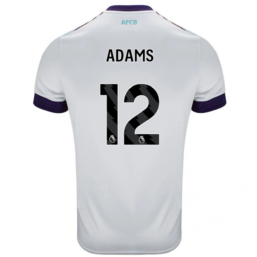 Danxen Mænd Tyler Adams #12 Hvid Grøn Lilla Udebane Spillertrøjer 2024/25 Trøje T-Shirt