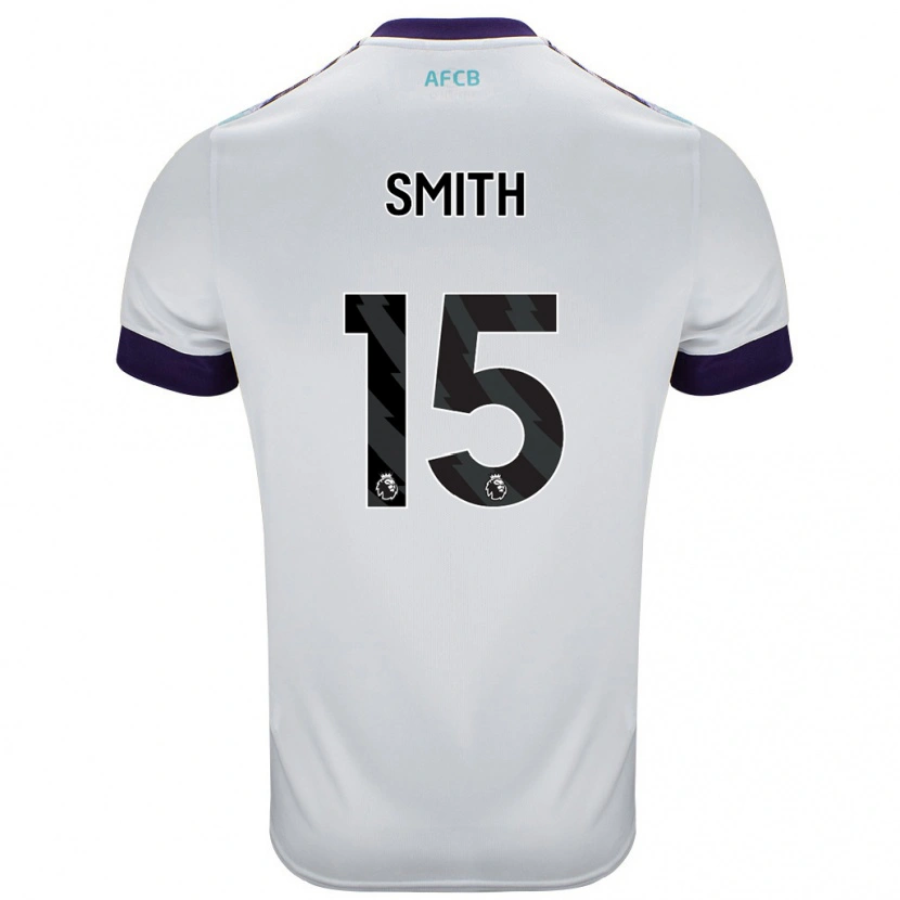 Danxen Mænd Adam Smith #15 Hvid Grøn Lilla Udebane Spillertrøjer 2024/25 Trøje T-Shirt