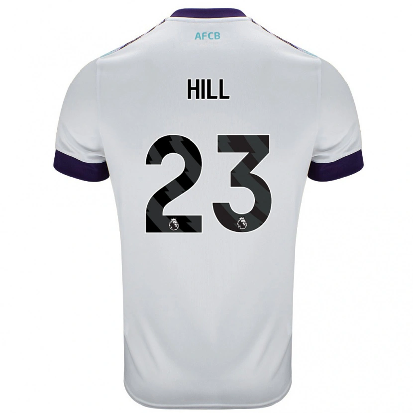 Danxen Mænd James Hill #23 Hvid Grøn Lilla Udebane Spillertrøjer 2024/25 Trøje T-Shirt
