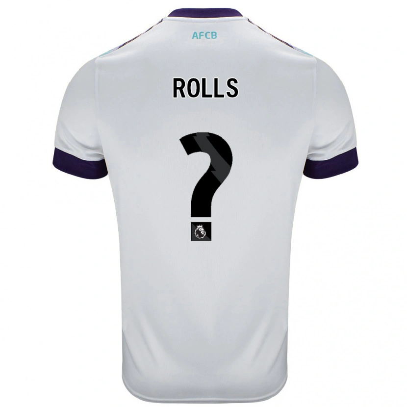 Danxen Mænd Thomas Rolls #0 Hvid Grøn Lilla Udebane Spillertrøjer 2024/25 Trøje T-Shirt