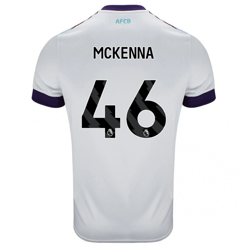Danxen Mænd Callan Mckenna #46 Hvid Grøn Lilla Udebane Spillertrøjer 2024/25 Trøje T-Shirt